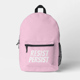 Resist persistisch lichtroze, moderne typografie bedrukte rugzak