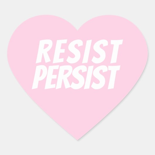 Resist persistisch roze moderne typografie hart sticker (Voorkant)