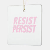 Resist Personen lichtroze en witte kerst Keramisch Ornament (Links)