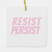 Resist Personen lichtroze en witte kerst Keramisch Ornament (Voorkant)