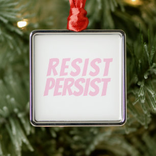 Resist Personen lichtroze witte kerst Metalen Ornament