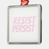 Resist Personen lichtroze witte kerst Metalen Ornament (Links)