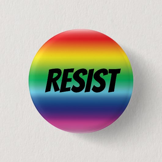 "Resist" pride lgbtq lgbt regenboogkleuren - Ronde Button 3,2 Cm (Voorkant)