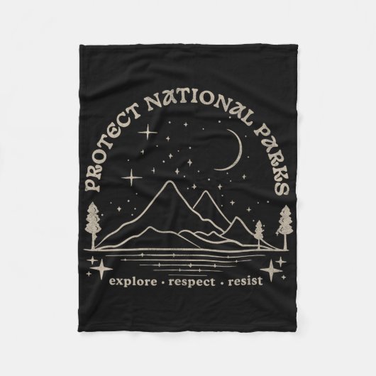 Resist Protect Our National Parks Graphic Anti Tru Fleece Deken (Voorkant)