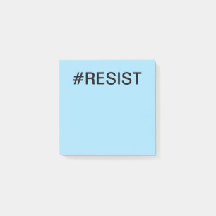 #Resist Protest zwarte tekst op lichtblauw Post-it® Notes