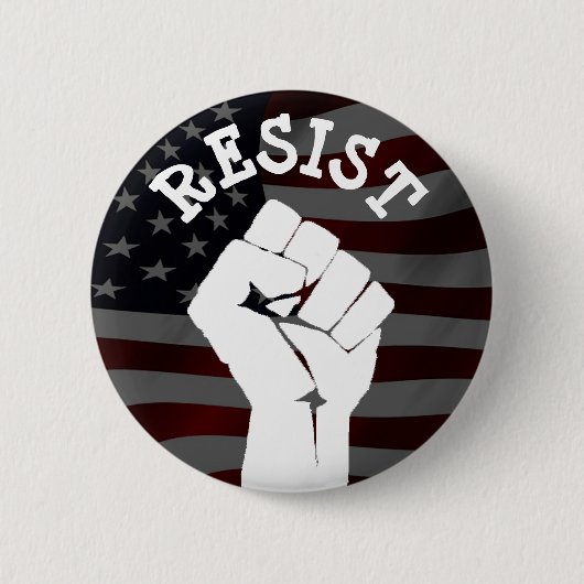 #Resist Protester Fist Anti-Trump Politieke Button (Voorkant)