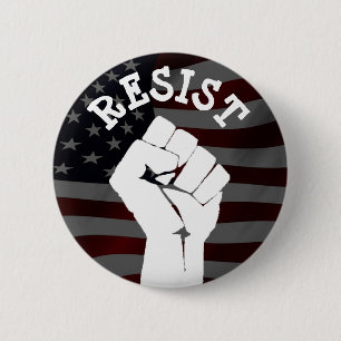 #Resist Protester Fist Anti-Trump Politieke Button