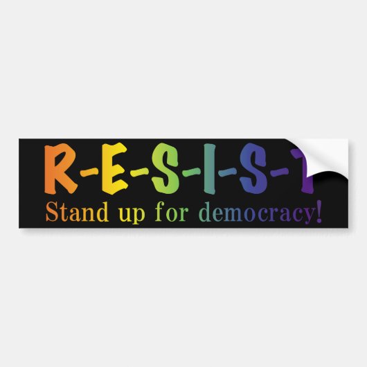 RESIST - regenboogletters Bumpersticker (Voorkant)