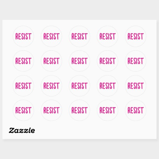 Resist Resistance Pink Ronde Sticker (Vel)