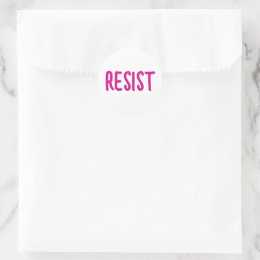 Resist Resistance Pink Ronde Sticker (Tas)