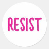 Resist Resistance Pink Ronde Sticker (Voorkant)