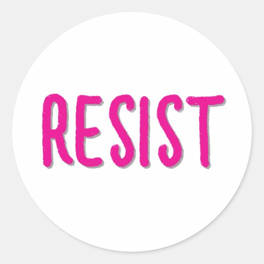 Resist Resistance Pink Ronde Sticker (Voorkant)