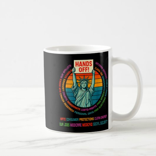 Resist Resistance Usa Statue Of Liberty Hands Off  Koffiemok (Rechts)