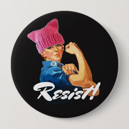 "Resist!" & Rosie in Pussy Pet Ronde Button 4,0 Cm