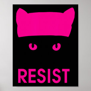 Resist Roze Pet Kat Shirt - Vrouwen Empower Poster