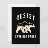 Resist Save Our Parks Alt US National Parks Beer Feestdagenkaart (Voorkant / Achterkant)