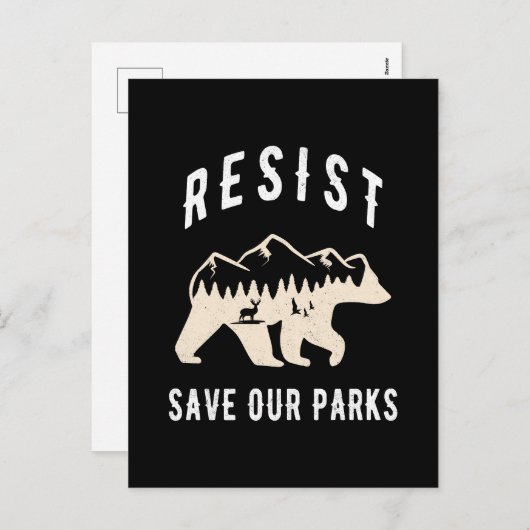 Resist Save Our Parks Alt US National Parks Beer Feestdagenkaart (Voorkant / Achterkant)