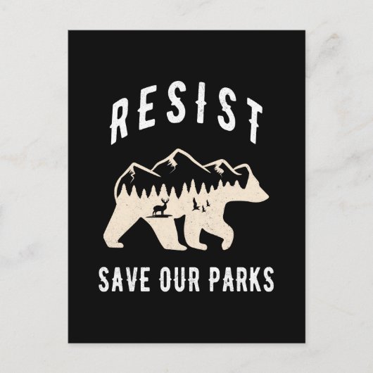 Resist Save Our Parks Alt US National Parks Beer Feestdagenkaart (Voorkant)