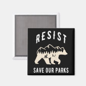 Resist Save Our Parks Alt US National Parks Beer Magneet (Voorkant / Achterkant)