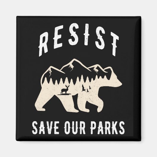 Resist Save Our Parks Alt US National Parks Beer Magneet (Voorkant)