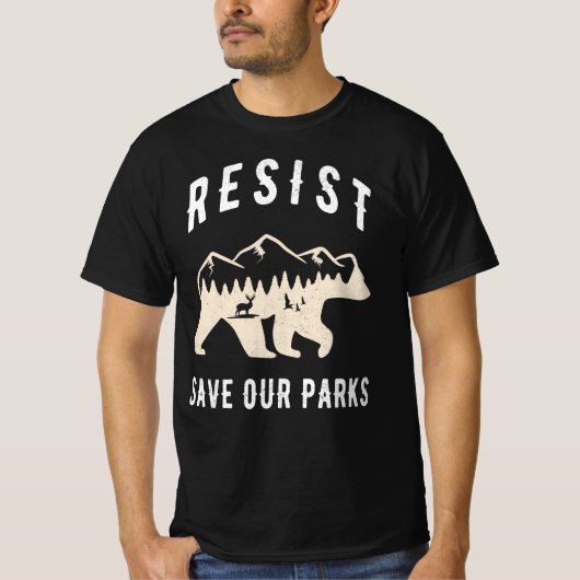 Resist Save Our Parks Alt US National Parks Beer T-shirt (Voorkant)