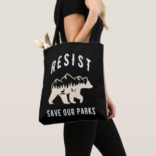 Resist Save Our Parks Alt US National Parks Beer Tote Bag