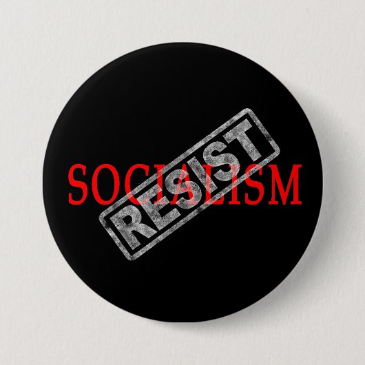 Resist Socialisme knop Ronde Button 7,6 Cm (Voorkant)