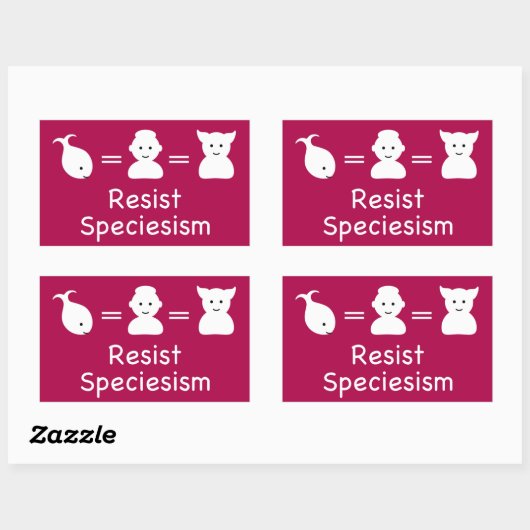Resist-speciesisme Rechthoekige Sticker (Vel)