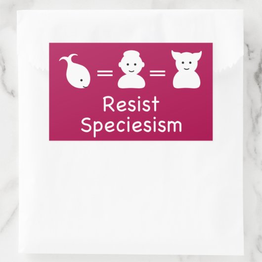 Resist-speciesisme Rechthoekige Sticker (Tas)