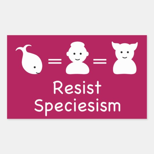 Resist-speciesisme Rechthoekige Sticker (Voorkant)