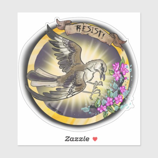 Resist State Bird Arkansas Mockingbird Sticker (Vel)