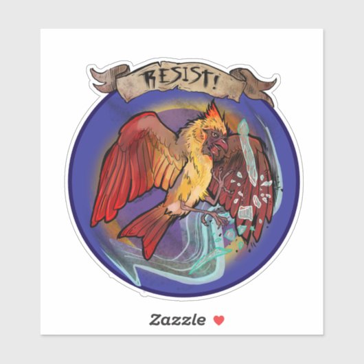 Resist State Bird Cardinal  Sticker (Vel)