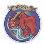 Resist State Bird Cardinal  Sticker (Voorkant)