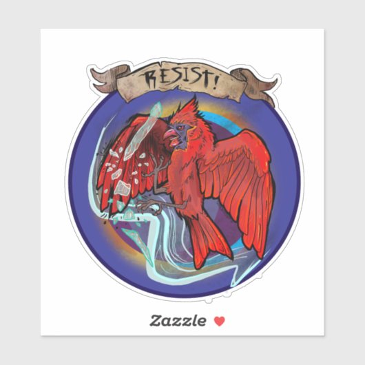 Resist State Bird Cardinal  Sticker (Vel)