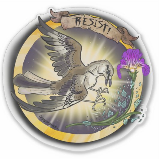 Resist State Bird Tennessee Mockingbird Sticker (Voorkant)