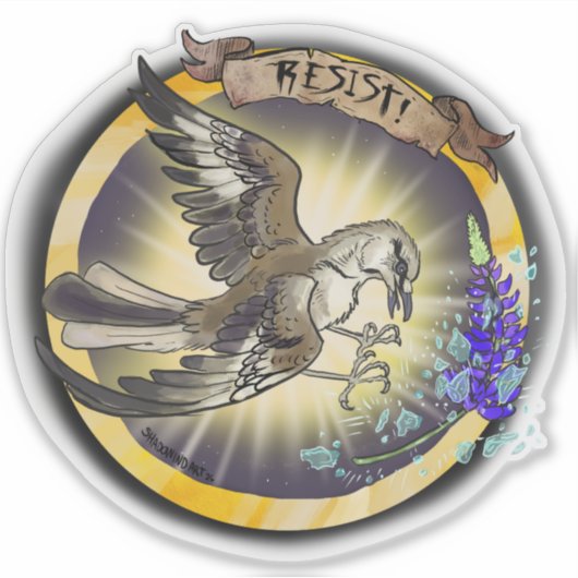 Resist State Bird Texas Mockingbird Sticker (Voorkant)