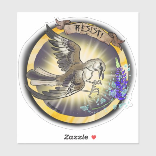 Resist State Bird Texas Mockingbird Sticker (Vel)