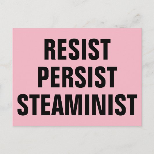 Resist Steaminist STEAM Resistance Roze Briefkaart (Voorkant)