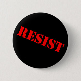 RESIST STENCIL BUTTON- knoophoek rood/zwart Ronde Button 5,7 Cm