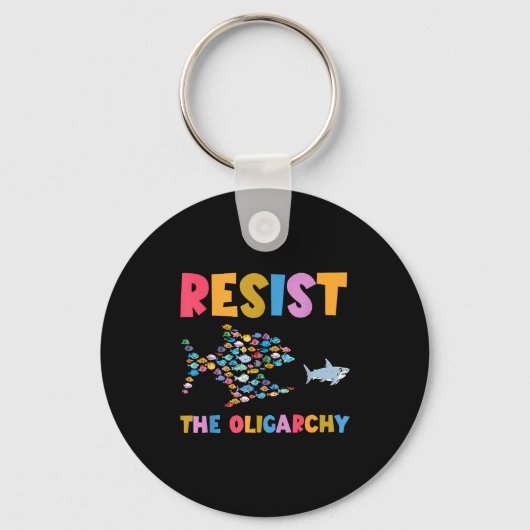 Resist The Oligarchy Funny Fish Anti Trump  Sleutelhanger (Voorkant)
