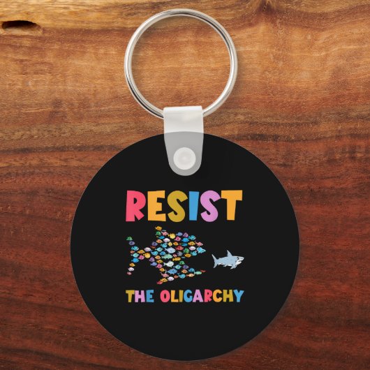 Resist The Oligarchy Funny Fish Anti Trump  Sleutelhanger (Voorkant)