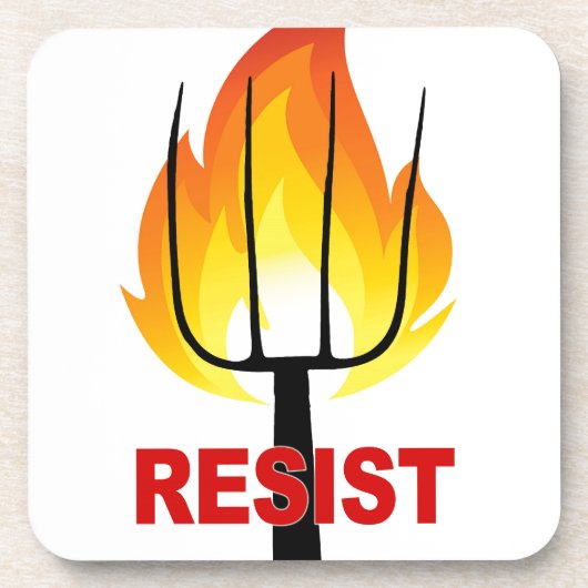 Resist Torch en Pitchfork Drankjes Onderzetter (Voorkant)