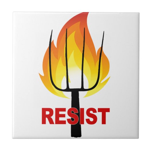 Resist Torch en Pitchfork Tegeltje (Voorkant)