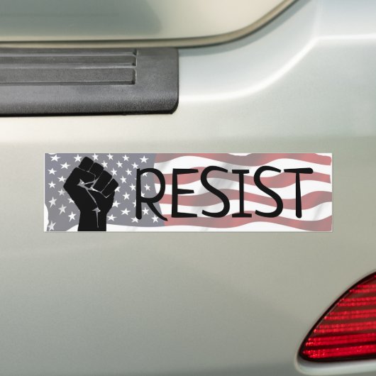 RESIST US Flag Anti Trump Bumpersticker (Op auto)