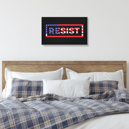 RESIST | Verenigde Staten-vlag Canvas Afdruk (Insitu (Slaapkamer))