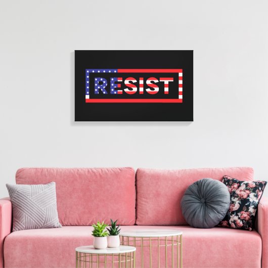 RESIST | Verenigde Staten-vlag Canvas Afdruk (Insitu (Woonkamer))