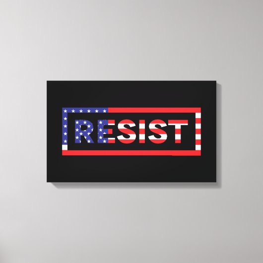 RESIST | Verenigde Staten-vlag Canvas Afdruk (Voorkant)