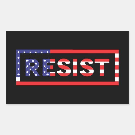RESIST | Verenigde Staten-vlag Rechthoekige Sticker (Voorkant)