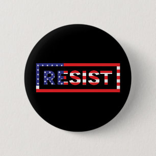 RESIST   Verenigde Staten-vlag Ronde Button 5,7 Cm
