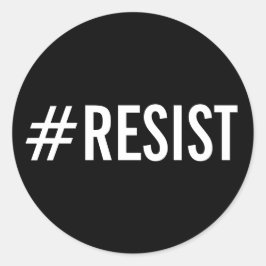 #Resist, vetgedrukte witte tekst op zwarte sticker
